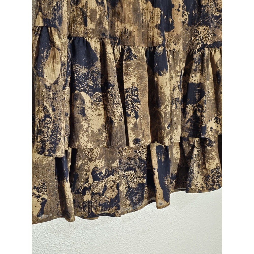 Linea‎ By Louis Dell'olio Sm Earthtone Teired Midi Skirt Flowy Boho Fairy Grunge - Picture 3 of 11